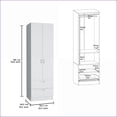 thumbnail image 2 of Chests & Wardrobes, Modern White 76.8"H Armoire Wardrobe with Hanging Rod, 2 Drawers, 1 Shelf | White | Engineered Wood, 2 of 8