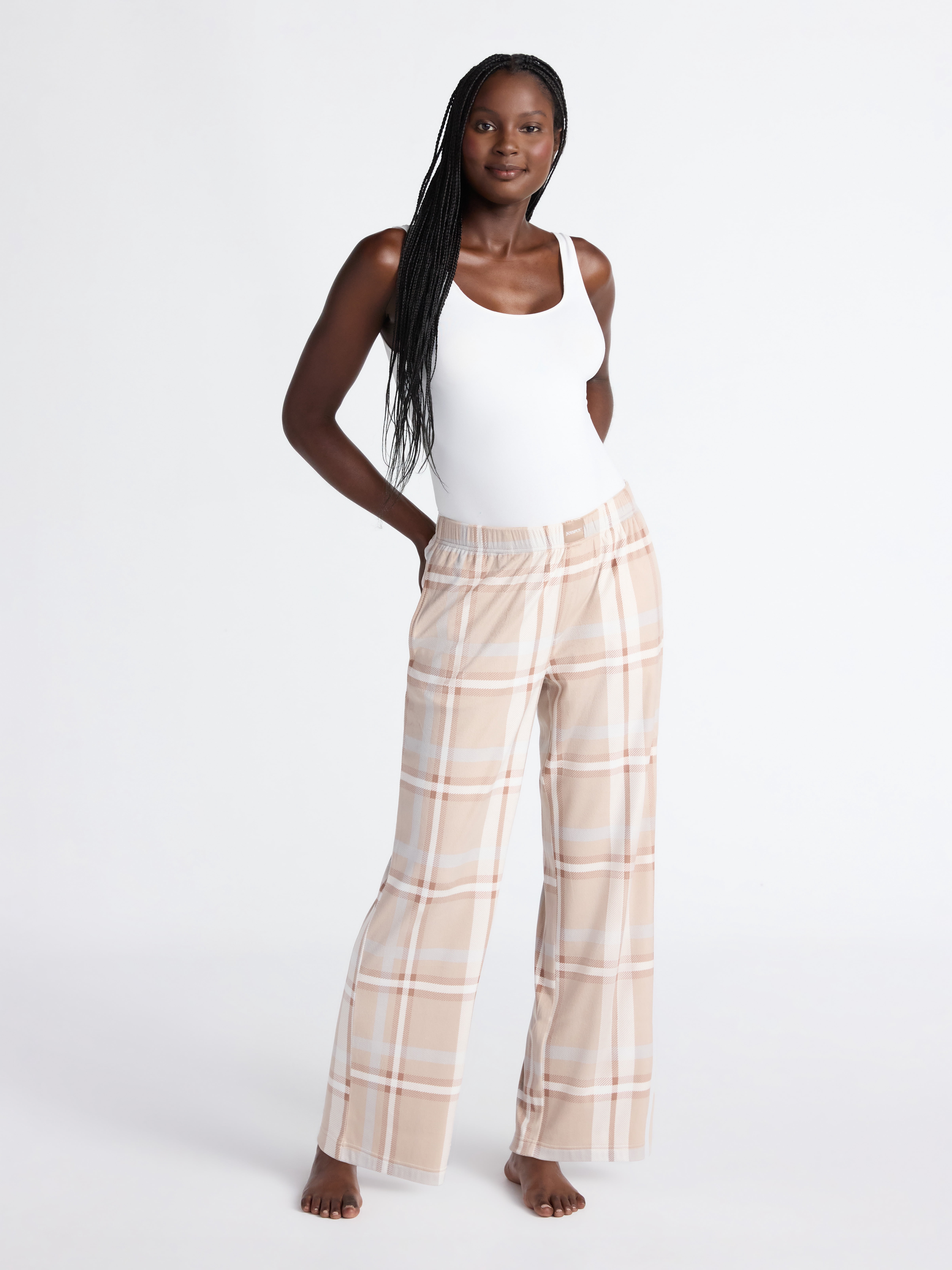 Joyspun Women's Velour Wide-Leg Sleep Pants, Size XS-3X