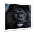 thumbnail image 2 of Designart "Midnight Blue and Black Lion" Animals Framed Wall Art Decor - Modern Black Lion Entryway Framed Wall Art Print, 2 of 6