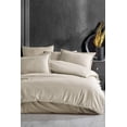 thumbnail image 1 of Juego de cama de rayas beige 100% algodón, edredón individual o doble, 1 of 3