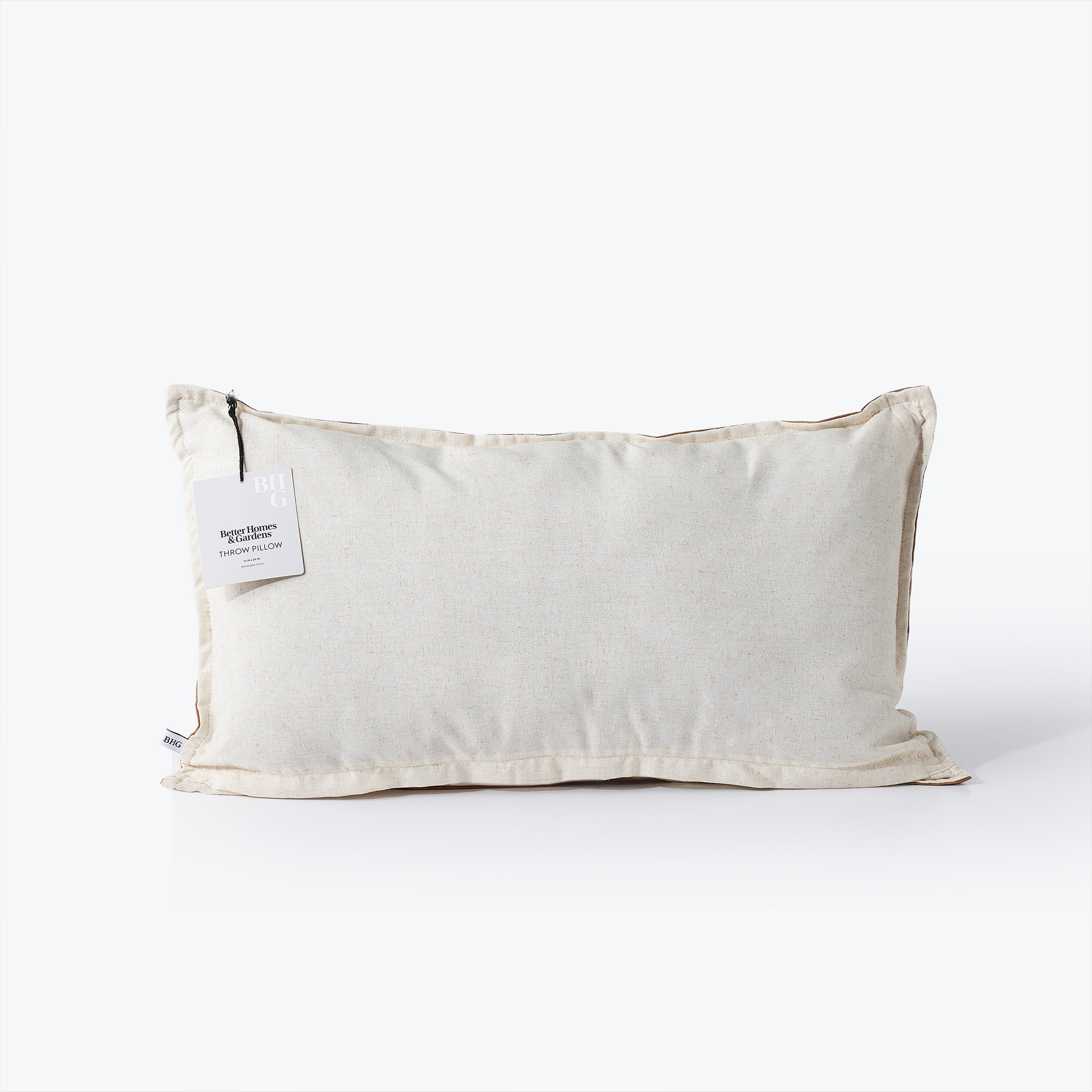 Better Homes & Gardens 14" x 24" Beige Vegan Leather Decorative Pillow