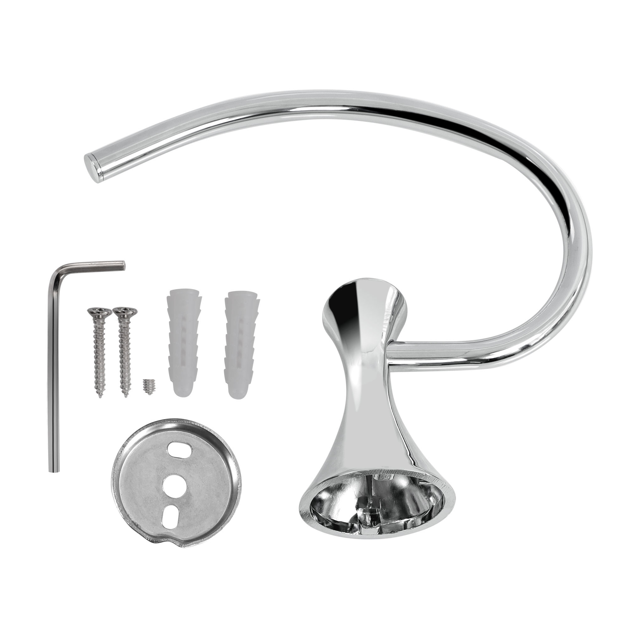 Towel Ring Hand Towel Holder for Bathroom, Kitchen Polished Finish, Silver
