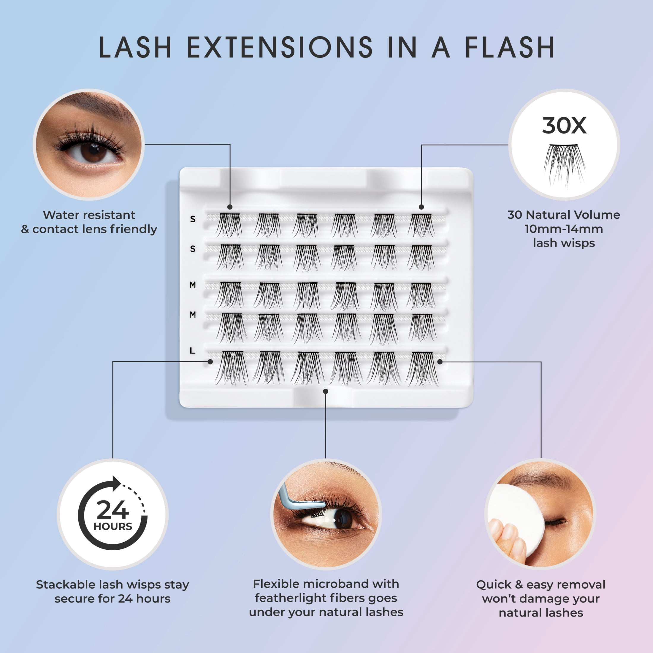 (2 pack) KISS USA Falscara DIY Eyelash Extensions Multipack, Lengthening Wisps, 24 Count