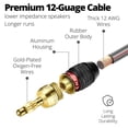 thumbnail image 3 of 12 AWG Speaker Wire - Banana Plug Cable, 25FT Male-to-Male - High-Performance Speaker Cable Banana Plugs with 24k Gold Plated Connector Tips for Home Theater System, 3 of 8