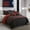 Black / Red, variant on Lanco Autumn Geometric 7 Piece Comforter Bedding Set, Black/Wine, Queen, 100% Polyester Fill, Pillow Sham, Bedskirt , Decorative Pillow