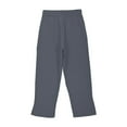 thumbnail image 5 of ZACPNCV Pants for Girls Summer Casual Loose Cotton Linen Straight Wide Leg Drawstring Elastic Waist Solid Cropped Pant Gray 13-14 Years, 5 of 7