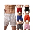 thumbnail image 2 of Men's Hollow See Through Shorts Drawstring Loose Lounge Pants Swim Shorts Cover Up Boxer Trunks, 2 of 4