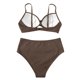 thumbnail image 3 of Mejor Belleza Mujer Traje de Baño de Moda Aumentar el tamaño 2 Piezas Tankini Tops de Bikini y Partes de Abajo Café M, 3 of 5