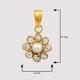 thumbnail image 4 of 0.50 CTW Natural Diamond Polki Pearl Flower Valentines Day Gifts Pendant 925 Sterling Silver 14K Gold Plated, 4 of 5
