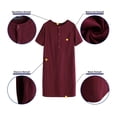 thumbnail image 5 of Celmia Women All-match Round Neck Short Sleeve Shirt Dress with Pocket, 5 of 9