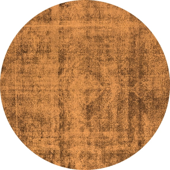 Ahgly Company Indoor Round Oriental Orange Industrial Area Rugs, 3' Round