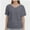 Deep Gray, variant on Womens Short Sleeve V Neck Dolman Tops with Side Shirring Loose Fit Shirts