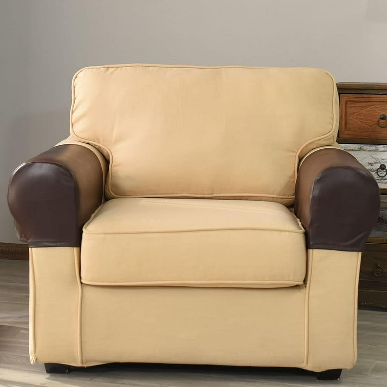 Sofa Armrest Cover Stretch Armchair Slipcover PU Leather Anti Slip Furniture Protector for Sofa Chair Recliner Couch Loveseat Set of 2 Walmart
