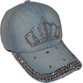 thumbnail image 2 of Popfizzy Bling Hat for Women and Girls, Fun Rhinestone Baseball Cap, Bejeweled Distressed Denim Hat, Bling Gifts for Women, 2 of 8