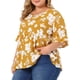 thumbnail image 2 of Women's Plus Size Tops for Women V Neck Floral Print Ruffle Short Sleeve Tiered Babydoll Blouses Yellow 3X, 2 of 7