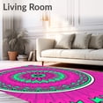thumbnail image 2 of ODIKA 8'x10' Machine Washable Non-Slip Area Rug, Burst with Symmetrical Zen Garden High Traffic Rug with Pad, Pink, 577339, 2 of 8