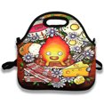 thumbnail image 2 of Bolsas térmicas para el almuerzo con diseño de llamas calcifer para niños, lonchera impermeable, lonchera gruesa, 2 of 5