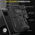 thumbnail image 3 of Case for Google Pixel 8 Pro, Sliding Lens Camera Cover Protection Ring Kickstand Compatible with Magnetic Car Mount Military Grade Hybrid Rugged PC Soft TPU Shockproof Case, Black, 3 of 7
