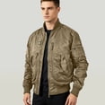 thumbnail image 5 of Yuaguia Men's Baseball Jacket, Tactical Flight Bomber Windbreaker Jacket, Stand Collar Outerwear, Military Style Casual Spring Coat for Outdoor Sports, Hiking, and Everyday Wear, Khaki 2XL, 5 of 5