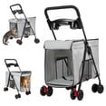thumbnail image 2 of solautey Large Multi-Pet Stroller for Small & Medium Dogs, 4 Wheels Pet Stroller, Foldable Dog & Cat Stroller for All-Season, Dog Stroller with 360-degree Wheels, 2 of 8