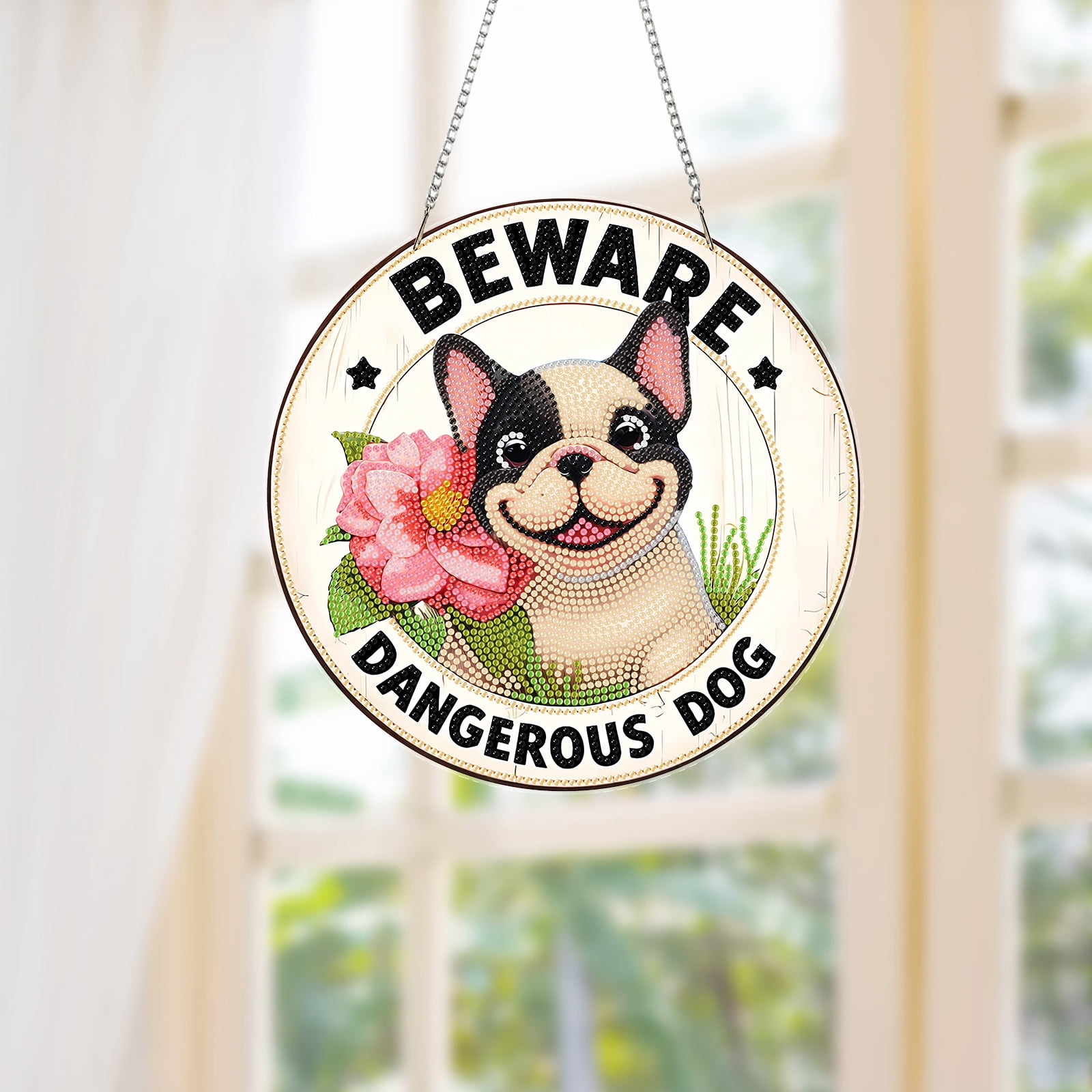 FLOPESN DIY Diamond Art Painting Creative,9.84*9.84in Dog Design, Acrylic Material Irregular Shape Home Decoration Pendant