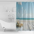 thumbnail image 4 of Small Stall Shower Curtain 48x72 Inch Narrow Half Size Coastal Wooden Bath Curtains Bathroom Decor Welcome Summer Seaside Starfish Shell Waterproof Fabric Shower Curtain Set with Hooks 48 Inch, 4 of 6