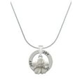 thumbnail image 1 of Delight Jewelry Silvertone Bee on White Flower Joy Ring Charm Necklace, 18", 1 of 4