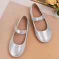 thumbnail image 4 of OGLCCG Girls Dress Shoes Kids Mary Jane Ballet Flats Round Toe Hook and Loop Non Slip Sole Princess Shoes for Birthday Party Size 4-11, 4 of 6