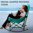 thumbnail image 5 of HARIPUL Oversized Rocking Camping Chair for Adults, 400lbs Heavy Duty Outdoor Rocker Chair with Cup Holder & Headrest, Foldable Portable Camp Chair for Beach Backyard Patio, 600D Fabric-Green, 5 of 9