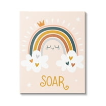 Stupell Industries Casual Soar Calligraphy Smiling Rainbow Hearts Stars Graphic Art Gallery Wrapped Canvas Print Wall Art, Design by Ilis Aviles
