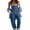 Blue, variant on Womens Overalls Denim Long Jumpsuit Fit Wide Leg Bib Stretch Baggy Jeans Jumpsuit Y2K Comfy