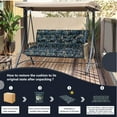 thumbnail image 4 of Porch Swing Cushion Thicken 4", 63" Swing Cushions 2-3 Seater Replacement, Waterproof Bench Cushions with Backrest, Anti-Fading Patio Swing Chair Pads for Outdoor Garden Furniture, 4 of 7