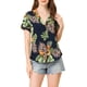 thumbnail image 1 of CAMISAS DE MUJER INSPIRADAS CHIC Hawaianas de Manga Corta Tropical Floral con Botones L Azul Marino, 1 of 6