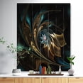 thumbnail image 2 of Design Art - Fleur Fractale Marron Bleue en Noir, 2 of 5
