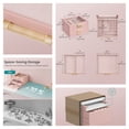 thumbnail image 2 of LEDREM Jewelry Box Organizer, 3-Layer Jewelry Storage with 2 Drawers & Glass Lid, Modern Vanity Display Case for Rings Necklaces, Jelly Pink and Gold, 2 of 6