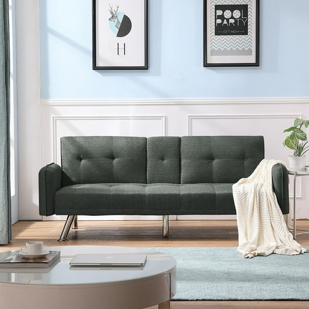 Yofe Sofa Bed Convertible Couch With 2 Cup Holders And Armrests 3 Adjustable Angles Sleeper Yofe Sofa Bed Convertible Couch With 2, Soft Linen Sleeper Sofa Set