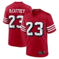 thumbnail image 1 of Men's San Francisco McCaffrey 23 Scarlet Stitched Alternate Game Player T-shirts, Small, 1 of 2