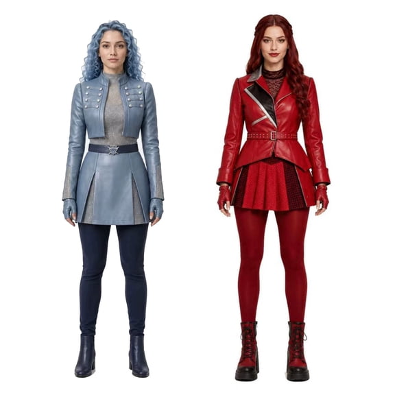 Descendant5 Halloween Costume Red Cosplay Movie Character Jumpsuit with Skirt Outfits,Role Play Princess Dress Up for Halloween Party