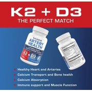 Weider Artery Health - Artery Flexibility & Heart Health - With Vitamin K2, D3 & Ginger - Bone & Immune Support* - Gluten Free & Vegan - 30 Veggie Capsules