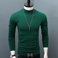 thumbnail image 5 of Camiseta interior de hombre, camiseta de manga larga, otoño invierno, cuello medio alto, color sólido, cuerpo ajustado con versión coreana de estilo extranjero, 5 of 5
