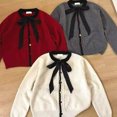thumbnail image 4 of Suéter de punto con diseño de lazo para mujer, cárdigan suave y cálido, cómodo y versátil, para otoño e invierno, 4 of 5