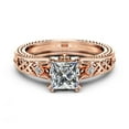 thumbnail image 2 of Square Moissanite Gold Filigree Engagement Ring In 14k Gold, 2 of 4