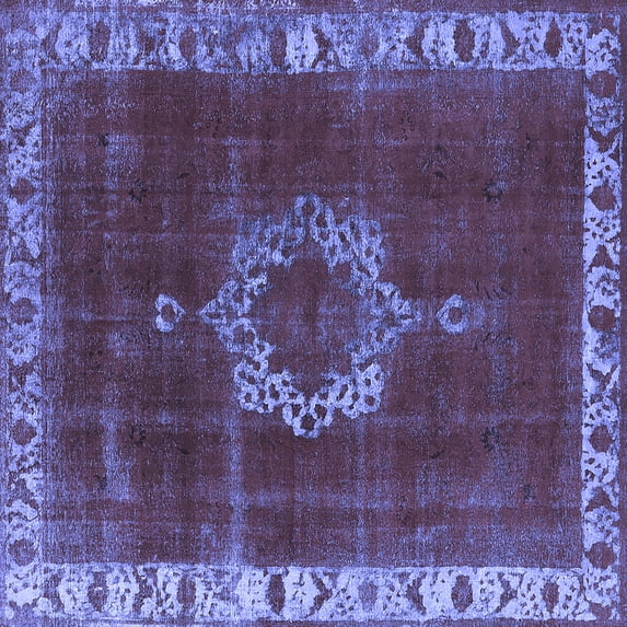 Ahgly Company Indoor Square Oriental Blue Industrial Area Rugs, 4' Square