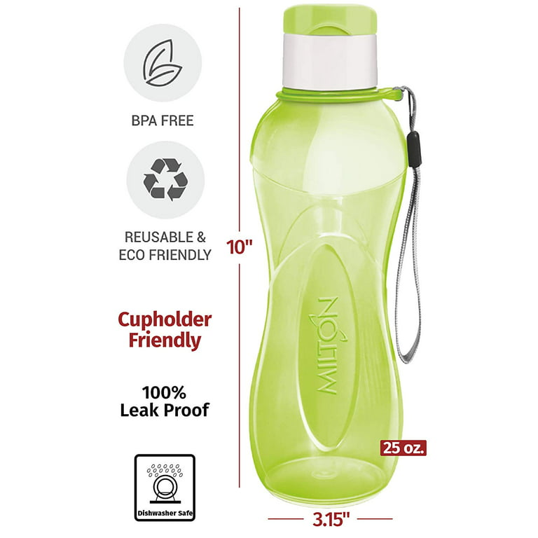 Milton, Water Bottle Kids Reusable Leakproof 12 oz Plastic - Set