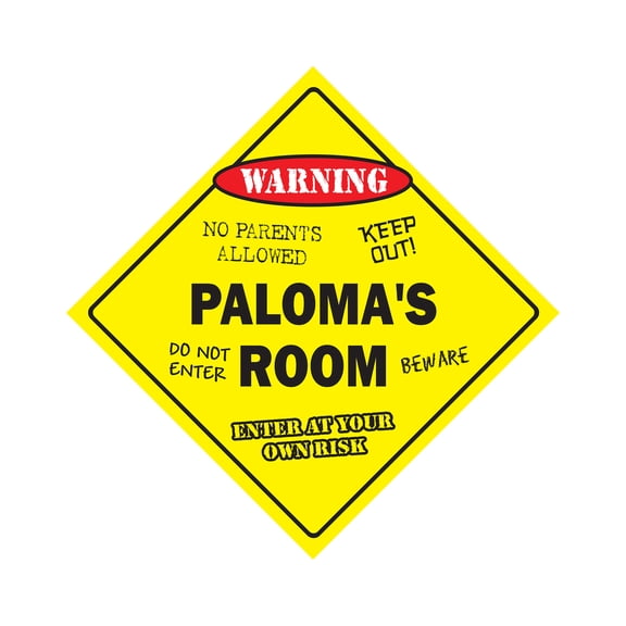 Paloma's Room Sign Crossing Zone Xing | Indoor/Outdoor | 14" Tall kids bedroom decor door children's name boy girl