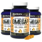 Natural Wild Omega 3 DPA Fish Oil Supplement by Doctors Nutra Nutraceuticals - 2,900 Milligrams Triple Strength Ultra Pure Concentrated, EPA-DPA-DHA, with no Fish-Tasting Burps - 30 Servings