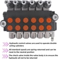 thumbnail image 6 of Hydraulic Directional Double Acting Control Monoblock Valve, 6 Spool 13GPM SAE Ports w/ Joystick Hydraulic Directional Control Valve 3600 PSI Fit for Small Tractors Loaders Etc, 6 of 6