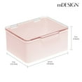 thumbnail image 4 of mDesign Plastic Cosmetic Storage Organizer Box, Lid, 2 Pack, Light Pink/Clear, 4 of 9