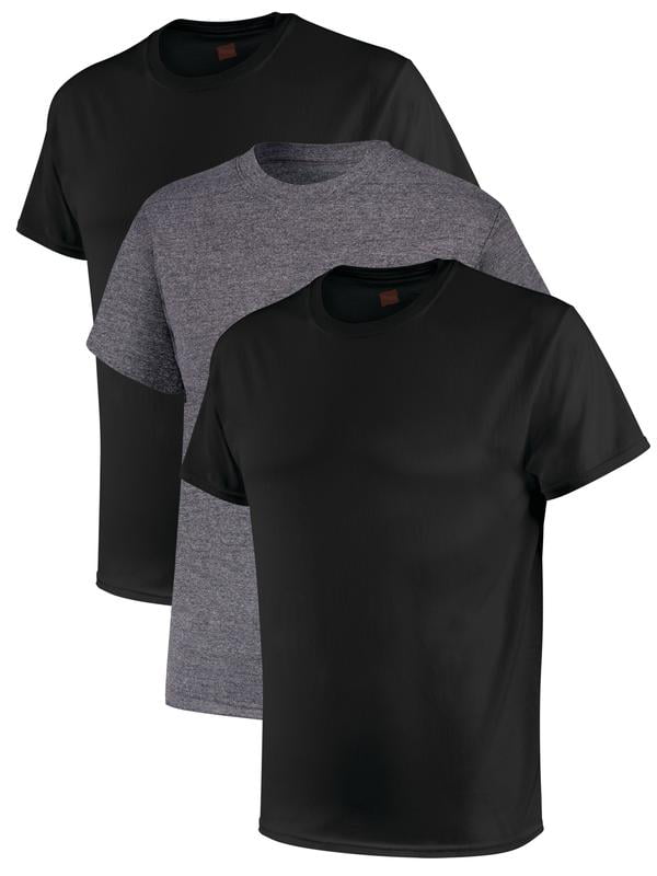 Hanes Men's Comfort Fit Ultra Soft Cotton Black/Grey T-Shirt ...