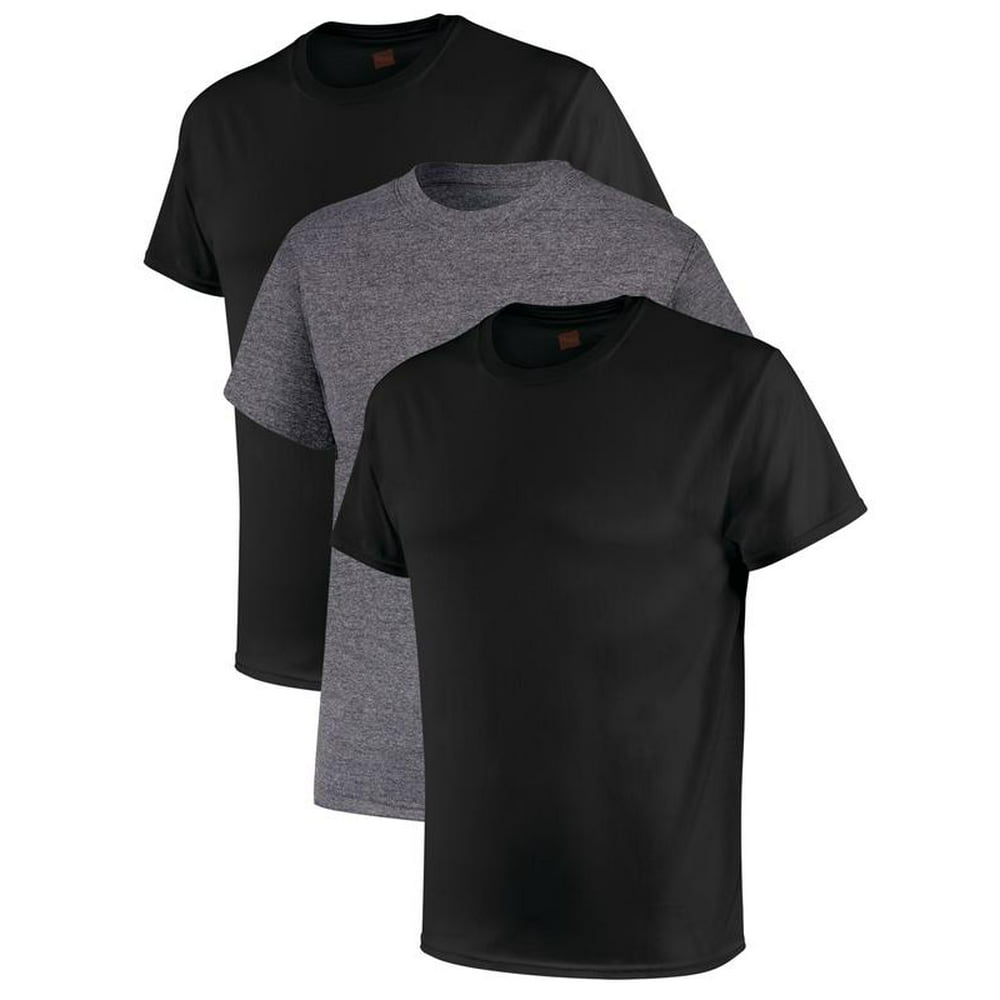 Hanes - Hanes Men's Comfort Fit Ultra Soft Cotton Black/Grey T-Shirt ...